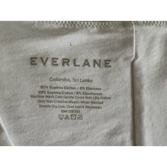 Everlane Supima Cotton V Neck Bodysuit Women's Sz Large Long Sleeve Snap Crotch - Picture 11 of 11